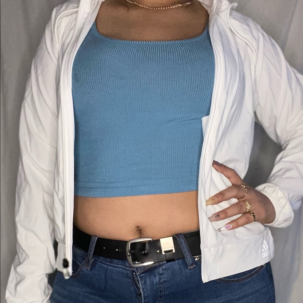 White adidas running jacket